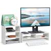PZLVAME Computer Monitor Riser, Desktop Laptop Computer Monitor Storage Organiser Screen Riser with 3 Layer Shelf for Home Office, 50  20  13.2 cm (White) view 1