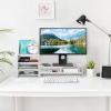 PZLVAME Computer Monitor Riser, Desktop Laptop Computer Monitor Storage Organiser Screen Riser with 3 Layer Shelf for Home Office, 50  20  13.2 cm (White) view 2