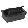 Power Socket Slow Opening Modern Recessed Power Strip Desk Outlet with USB Charging Ports Black Aluminum Alloy for Home Office view 2