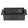 Power Socket Slow Opening Modern Recessed Power Strip Desk Outlet with USB Charging Ports Black Aluminum Alloy for Home Office view 3