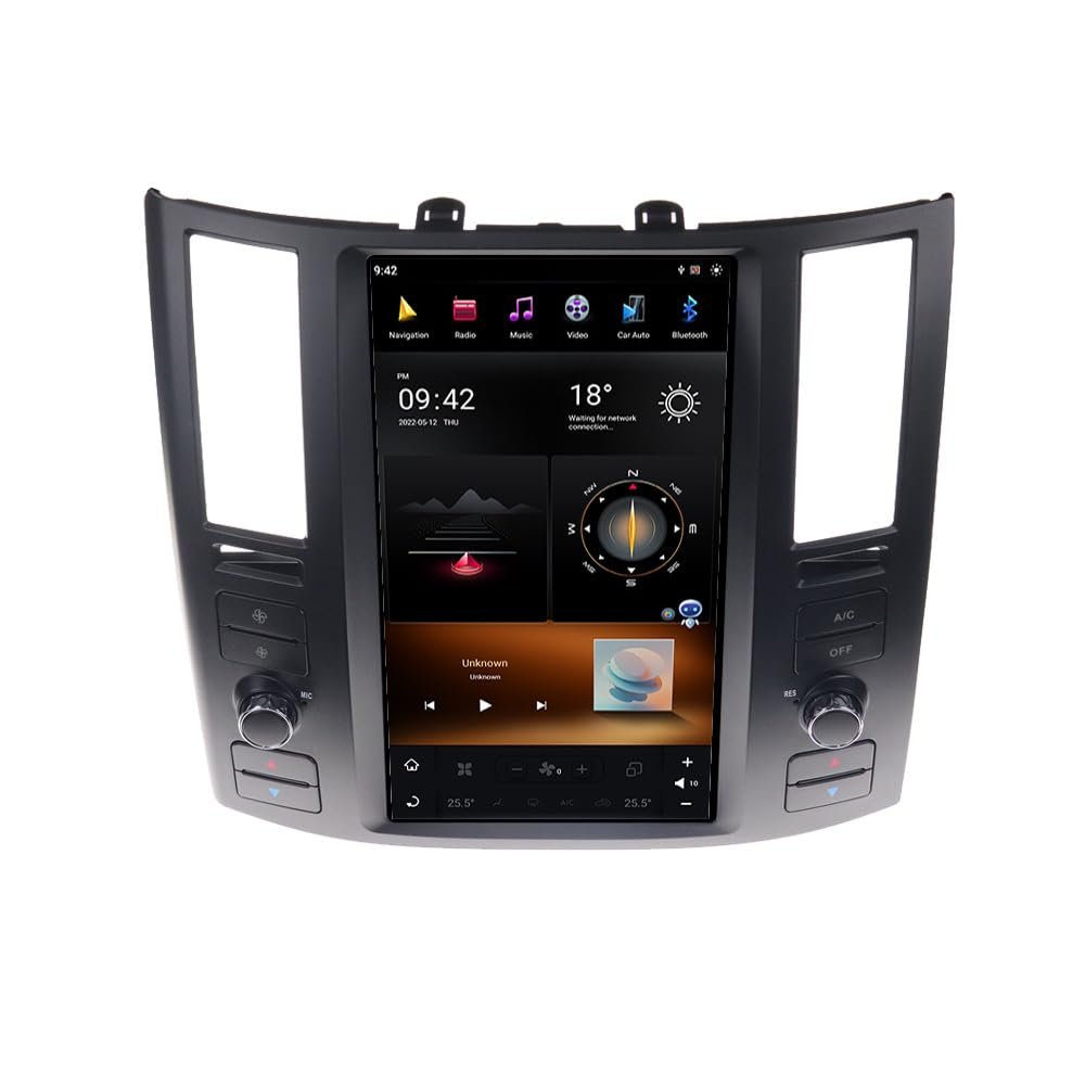 Android 11 Radio Stereo Upgrade for Infiniti FX35 FX45 2004-2008 12.1" Tesla Screen Navigation Built in CarPlay 4G SWC/Wi-Fi/FM/DSP, Support Original car Function (8-256GB)