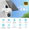 EVERSECU 2K Outdoor-Solar Security Camera Wireless with PTZ 360 View, Smart Siren, Spotlights, Color Night Vision, AI Human Detection, 2-Way Talk, Compatible with Alexa, Cloud/SD Card Storage(4pack) view 2