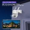 EVERSECU 2K Outdoor-Solar Security Camera Wireless with PTZ 360 View, Smart Siren, Spotlights, Color Night Vision, AI Human Detection, 2-Way Talk, Compatible with Alexa, Cloud/SD Card Storage(4pack) view 4