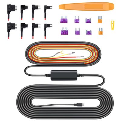 Affver Type C Dashcam Hardwire Kit for A4 Dual Front and Rear, Hardwire Kit Fuse for Dash Camera with Fuse Taps and Installation Tools, Low Voltage Protection for Dash Cam 11.5ft