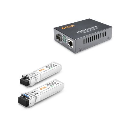 10G Fiber Media Converter & a Pair of 10G SFP+ Bidi Transceiver,20km