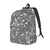 Silver Sequin Sparkle Pattern Print Unisex Versatile Canvas Backpack Vintage Travel Hiking Carrying Laptops Rucksack view 2