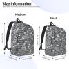 Silver Sequin Sparkle Pattern Print Unisex Versatile Canvas Backpack Vintage Travel Hiking Carrying Laptops Rucksack view 4