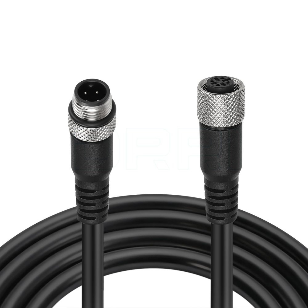 DRRI M12 Sensor Actuator Signal PUR Cable Waterproof A Coded 4-PIN Male to Female for DeviceNet, IO Link and Profibus