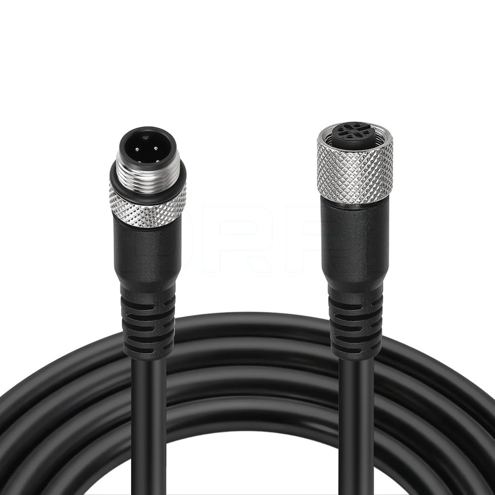 DRRI M12 Sensor A Coded 4-PIN Male to Female Industrial Communication Cable PUR Shielded Connection Wire Industrial Waterproof