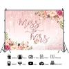 15x10ft Miss to Mrs Backdrop Rose Gold Glitter Wedding Photography Background Pink Flowers Green Leaves Decorations Banner Bridal Shower Bride to Be Engagement Party Photo Booth Props view 4