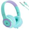 INFURTURE Kids Headphones 3.5mm Jack Wired Headphones, Over Ear Headphones Kids for School, Foldable Headphones Built-in Mic & Volume Limit 94dB for Classroom/Girls/Boys/Travel/Tablets(Green) view 1