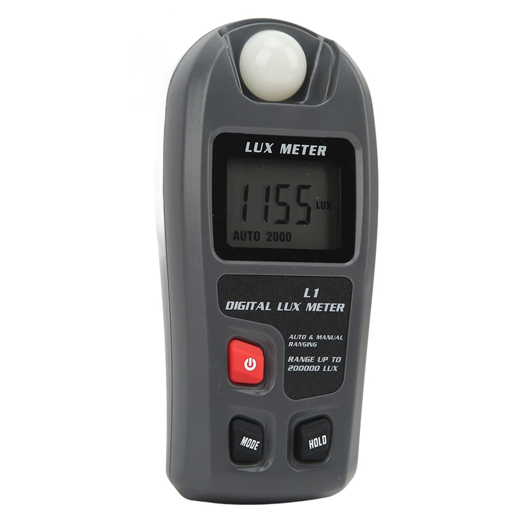 Digital Light Meter, Illuminance Sensor, 0.1200000lx, 0.0120000 Fc, Record Function, Portable Design, Easy, Large LCD Display, Auto Shutdown, Battery NOT Included, ABS