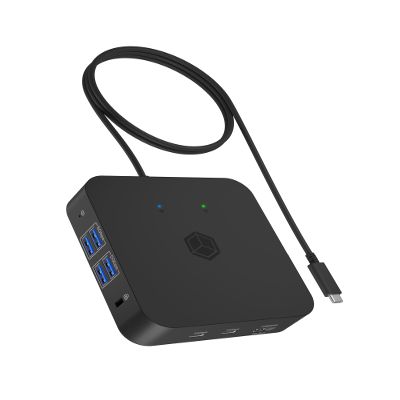 ICY BOX USB-C Docking Station (12-in-1) for 3 Monitors (3X HDMI), 4K 60Hz, 6-Port USB 3.2 HUB (up to 10Gbps), 85W PD, Gigabit Ethernet, IB-DK4090-C