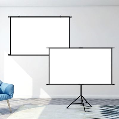 MBBTAG Projector Screen and Stand, 16:9/4:3 4K Projector Screens, Portable Movie Screen, Quick Assembly, Outdoor Movie Screen, Suitable for Indoor and Outdoor Use in School Meetings(75x142cm)