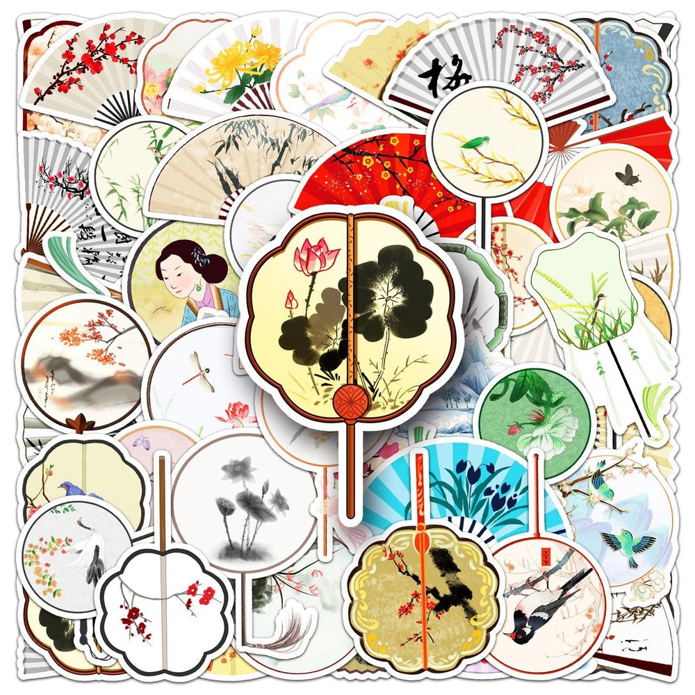 50 Pcs Fan Stickers Vinyl Funny Aesthetic Cute Fan Sticker for Water Bottle Laptop Skateboard Luggage Computer Scrapbook Notebook Bicycle Cars Bumper,Waterproof Trendy Sticker for Adults Teens
