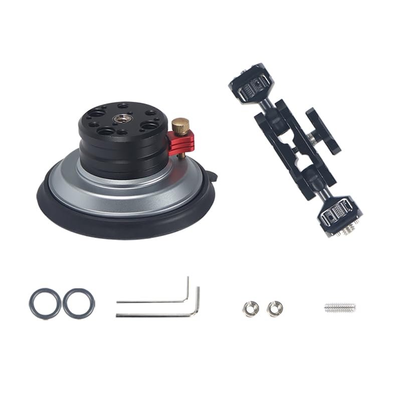 BGNing 4 inch Vacuum Suction Cup Powerful Heavy-Duty Strong Sucker with 1/4" 3/8" ARRI Holes Quick Release for Car Photography 20Kg 20Kg Carrying Capacity (Combo F)