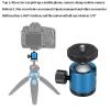 Gavigain Tripod Ball Head, Metal Ball Head Camera Tripod Head Universal 360 Rotating Hot Shoe Mount for Tripod, Monopod, DSLR, SLR, Camera (Blue) view 4