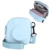 HIYQIN Hard EVA Storage Case Widely Compatible with Fujifilm Instax Mini 12/11/9/8/99/90/40, Instant Camera Protective Carrying Case with Adjustable Strap - Hydrangea Blue
