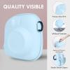 HIYQIN Hard EVA Storage Case Widely Compatible with Fujifilm Instax Mini 12/11/9/8/99/90/40, Instant Camera Protective Carrying Case with Adjustable Strap - Hydrangea Blue view 4