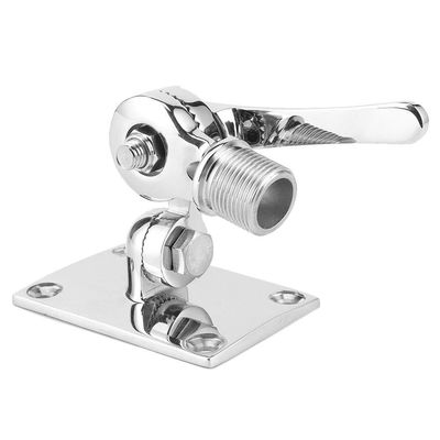Stainless Steel VHF Antenna Ratchet Mount Dual - Axle Base for Marine Boats - & Installation Solution