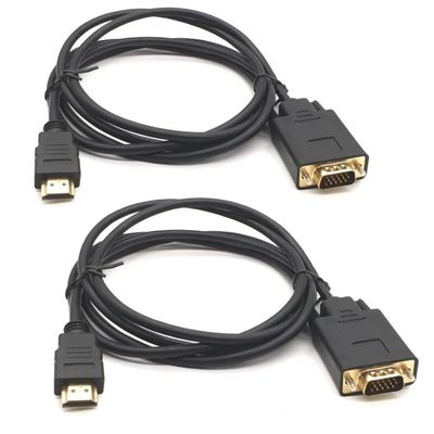 AoQhir 1.5m Standard HDMI-Compatible to VGA Cable Compatible with HDMI1.1/1.2/1.3 HDCP1.0/1.1/1.2 (2)