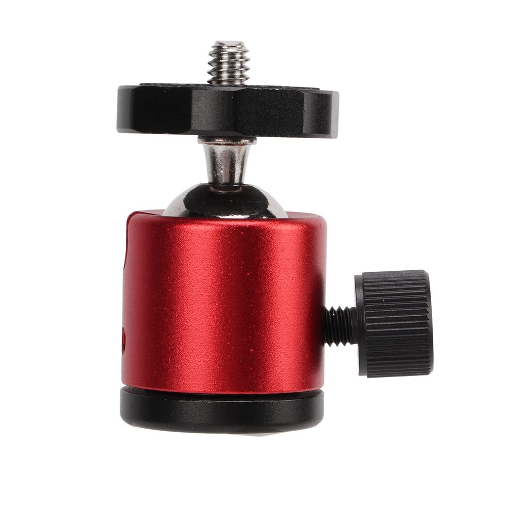Gavigain Tripod Ball Head, Metal Ball Head Camera Tripod Head Universal 360 Rotating Hot Shoe Mount for Tripod, Monopod, DSLR, SLR, Camera (Red)
