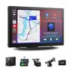 9-Inch Wireless Apple CarPlay & Android Auto, Portable Carplay Radio, 4K Dash Cam 1080P Backup Camera, Touchscreen with GPS Navigation, Bluetooth, Voice Control, Carplay Screen for All Cars view 1