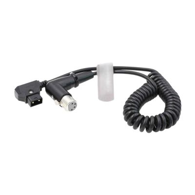 D-tap to Right Angle XLR 4 Pin Coiled Power Cable for DSLR Camcorder S-Ony F5 F55 SXS Camera R88 Monitor