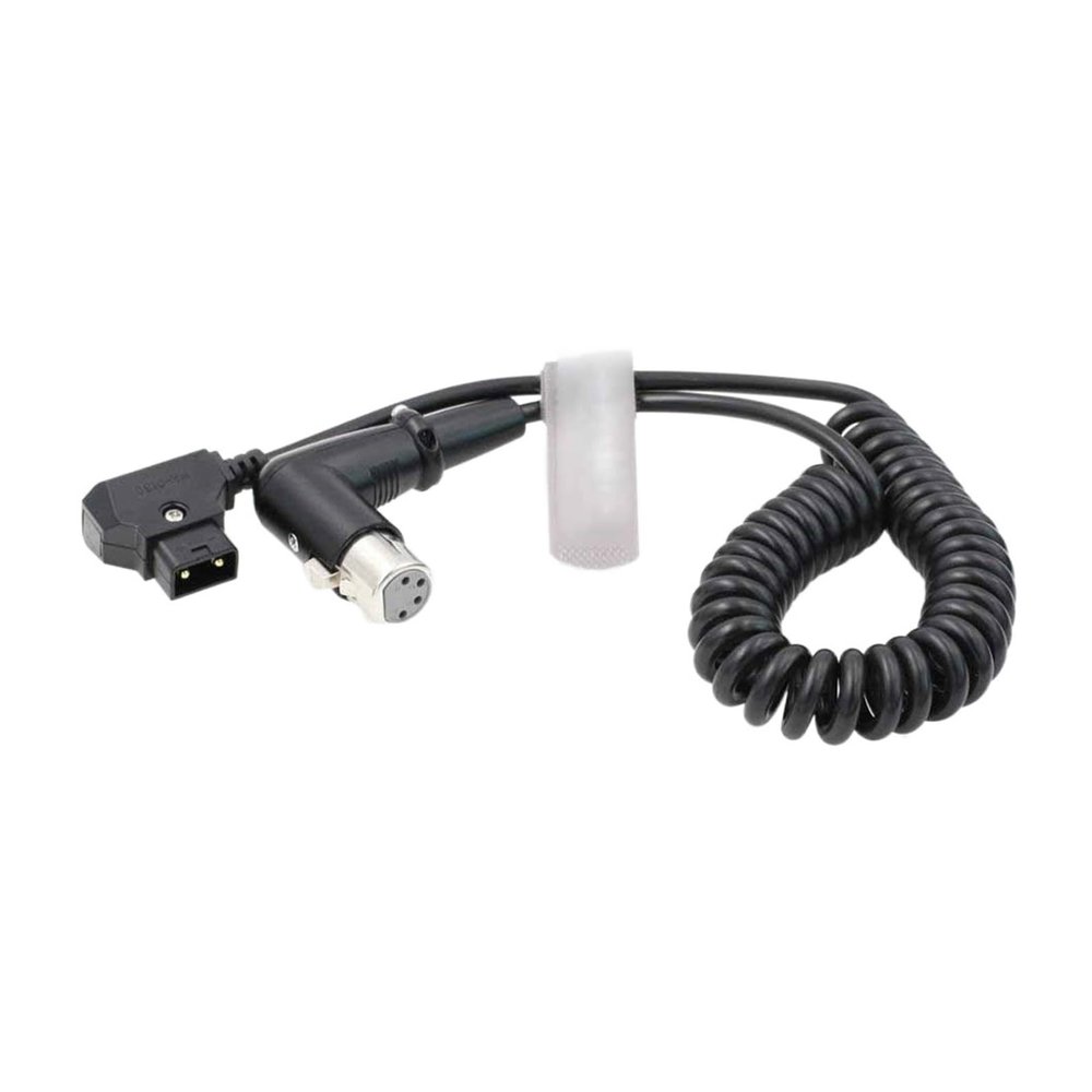 D-tap to Right Angle XLR 4 Pin Coiled Power Cable for DSLR Camcorder S-Ony F5 F55 SXS Camera R88 Monitor