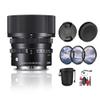 Sigma 45mm f/2.8 DG DN Contemporary Lens for Sony E(360965) Bundle: Lens Hood, 3-Piece Filter Kit, Lens Pouch, Full Cleaning Kit, Lens Cap Keeper, Front & Rear Caps view 1