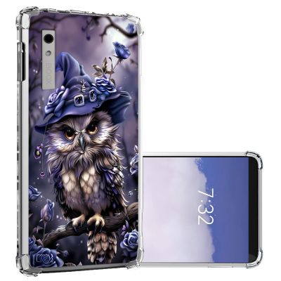 Tudguiloae for Boox Palma Clear Case (Cute Witch Owl) with Corner Bumpers - 6.13 inch Glitter E-Reader Clear Case Slim Lightweight Scratch-Proof Soft for Boox Palma Clear Cover for Women Girls