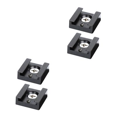 OSALADI 4pcs Cold Shoe Mount Adapter Flash Bracket for Camera Accessories Quick Release Stand for Led Lights Monitors and Microphones Black