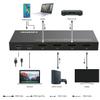 DVDO 8K 4x1 Switcher with 1 USB-C + 3 HDMI Inputs | USB-C input compatible with Thunderbolt 3 and DP 1.4 alt mode | 1 USB-C + 1 USB-A charging ports up to 5W | Automatic & manual switching | HDR | CEC view 3