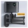 LHXEQJAM 1pcs Wall Mount Projector Bracket Arm Aluminum Alloy 180-360 Adjustable Need Perforation(C 40CM) view 2