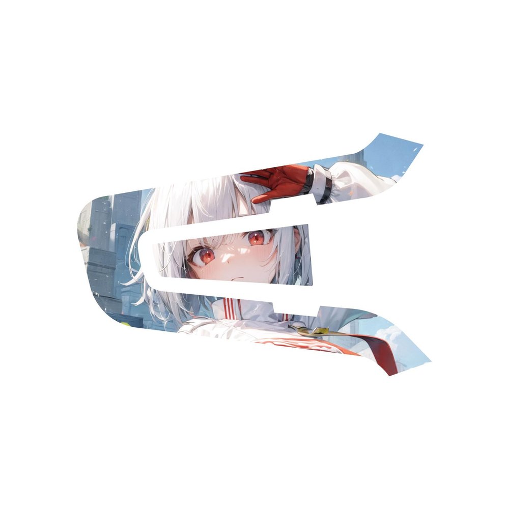 MC MOTOPARTS ACG Anime White Girl Cute Decal Protection Cover Sticker Compatible with Cardo Packtalk Edge Neo