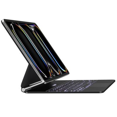 A2C Keyboard Case for iPad Pro 13-inch (M5 2025 / M4 2024), Magic-Style Keyboard Case with Backlight, Built-in LCD Display, Multi-Touch Trackpad, Magnetic Floating Cantilever Stand, Black