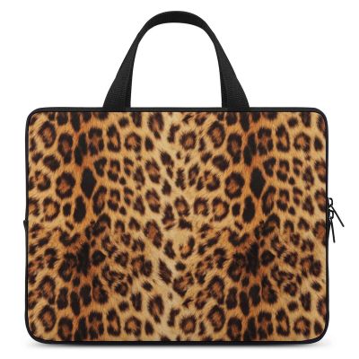 15 Inch Portable Laptop Case Wild Animal Cheetah Leopard Print, Tablet Briefcase Carrying Bag with Handle, Water Resistant Travel Carrying Case for Women Men