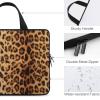 15 Inch Portable Laptop Case Wild Animal Cheetah Leopard Print, Tablet Briefcase Carrying Bag with Handle, Water Resistant Travel Carrying Case for Women Men view 3