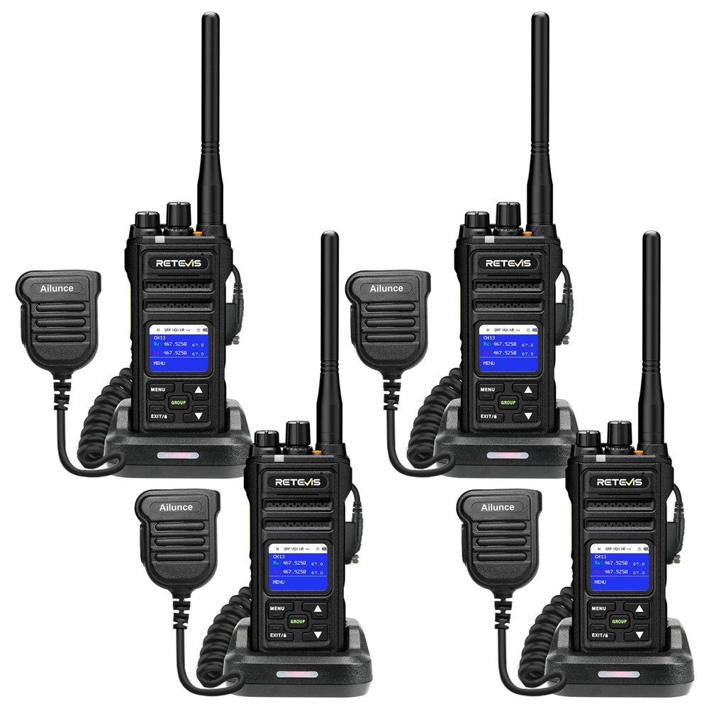 Retevis NR30S 2 Way Radio Long Range,Emergency Two Way Radios with Mic,IP67 Waterproof,NOAA,Heavy Duty,Noise Canceling,2800mAh,Group Call,Professional Walkie Talkies for Snowstorm Construction(4Pack)