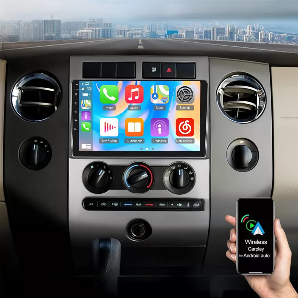 Car Radio for Ford Expedition 2007 2008 2009 2010 2012 2011 2013 2014, 9 Inch Touchscreen Car Audio Receivers w/Wireless Carplay Android Auto Bluetooth GPS WiFi Backup Camera 2+32GB