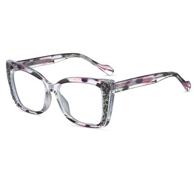 bullabulling Bling Rhinestone Square Reading Glasses For Women Men Blue Light Blocking Computer Readers (c3, 2.75, x)