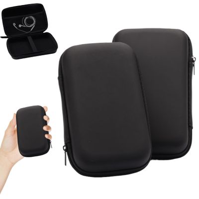 Electronic Organizer Travel Case,2Pcs Hard Drive Case, Portable Protection Hard EVA Small Hard Case Zipper Enclosure Small Case for USB Cable Earphones Memory Cards Lens Filter Keys
