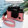Bowan X-T50 Camera Case, Handmade Genuine Real Leather Half Camera Case Bag Cover for Fujifilm X-T50 Camera Bottom Opening Version + Hand Strap (Pink) view 3