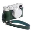 Bowan X100V Camera Case, Handmade Genuine Real Leather Half Camera Case Bag Cover for Fujifilm X100V Camera Bottom Opening Version + Hand Strap (Green) view 1