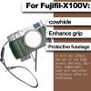 Bowan X100V Camera Case, Handmade Genuine Real Leather Half Camera Case Bag Cover for Fujifilm X100V Camera Bottom Opening Version + Hand Strap (Green) view 2