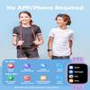 BIGGERFIVE Smart Watch for Kids No APP No Phone Needed, 1.8" Fitness Tracker Watch Pedometer, Heart Rate, Sleep Monitor, IP68 Waterproof, Step Counter, Puzzle Games for Girls Teens 5-16, Lilac view 2