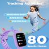 BIGGERFIVE Smart Watch for Kids No APP No Phone Needed, 1.8" Fitness Tracker Watch Pedometer, Heart Rate, Sleep Monitor, IP68 Waterproof, Step Counter, Puzzle Games for Girls Teens 5-16, Lilac view 3