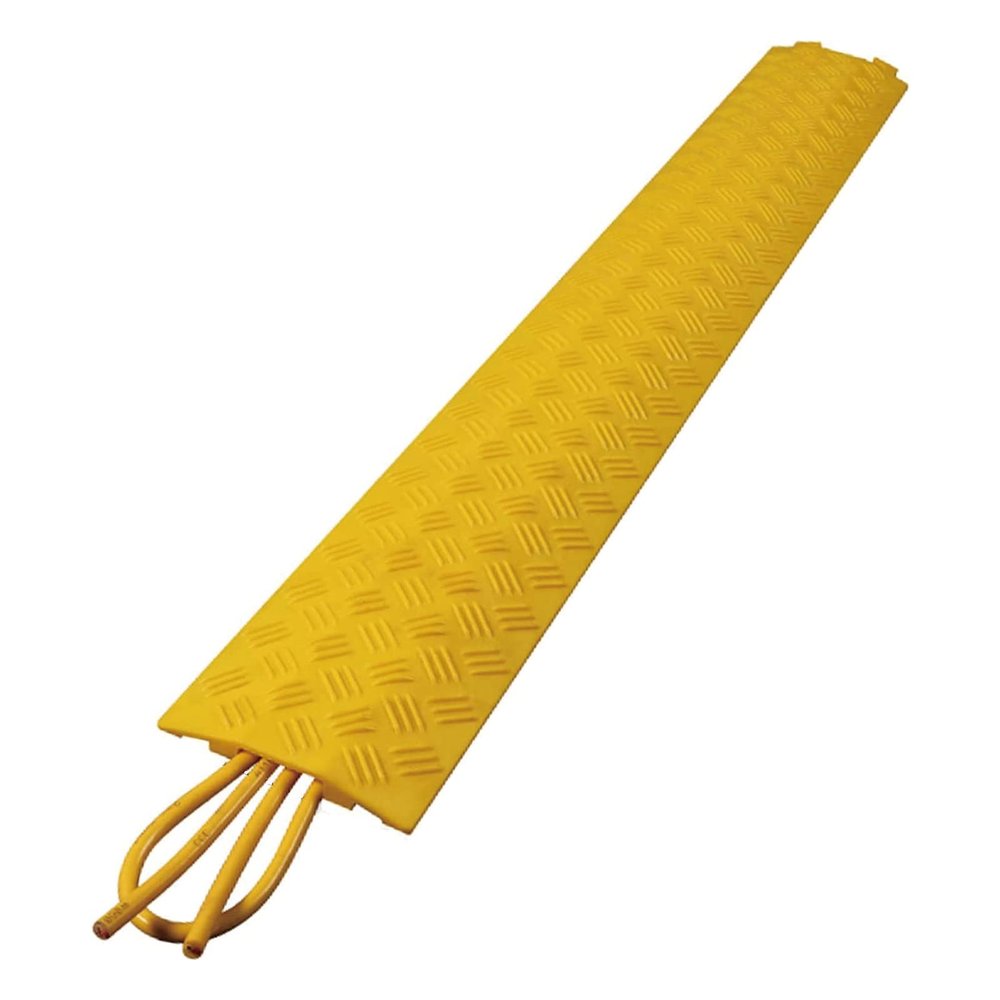 ZTZBFGM Durable Cable Protection Ramp Cover,Wire Coverings Supports 3000Lbs Single Channel Heavy Duty Hose and Cord Track Floor Protection,for Indoor Outdoor Use,100x13x2 cm~2
