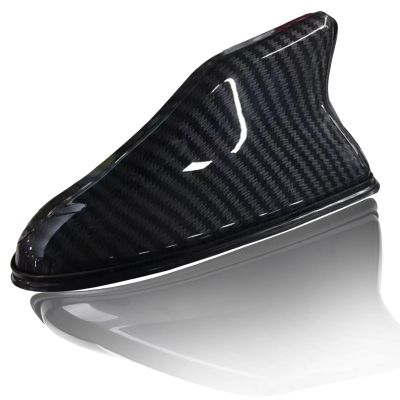 1 Pcs Car Shark Fin Antenna Cover, Vehicle Shark Fin Shape Cover with Adhesive Tape, Automotive Top Decoration, Suitable for Most Cars, Trucks, Suvs (Carbon Fiber Black)
