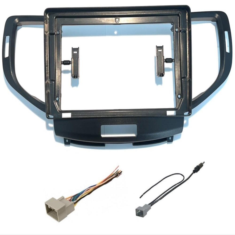 9 Inch Car Stereo Install Dash Kit, Wire Harness, and AM/FM Radio Antenna Adapter -Made for Acura: 2009 2010 2011 2012 2013 2014 TSX -No Factory External Amp Vehicles Only (No Factory Nav Vehicles)